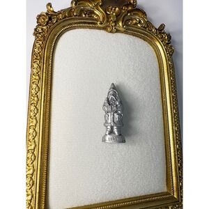Vintage Pewter Santa Claus Brooch Old World Father Christmas 1890 Holiday Pin